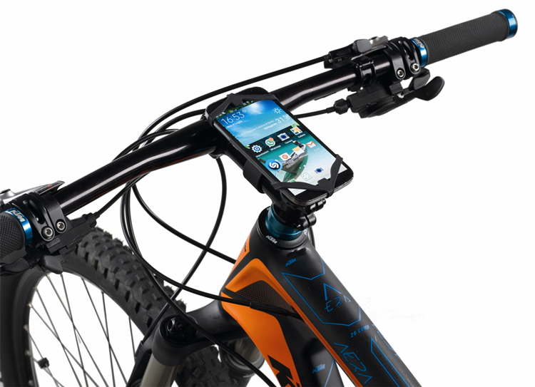 SOPORTE BICICLETA SMARTPHONE DE SILICONA NEGRA ULTRA ROBUSTO